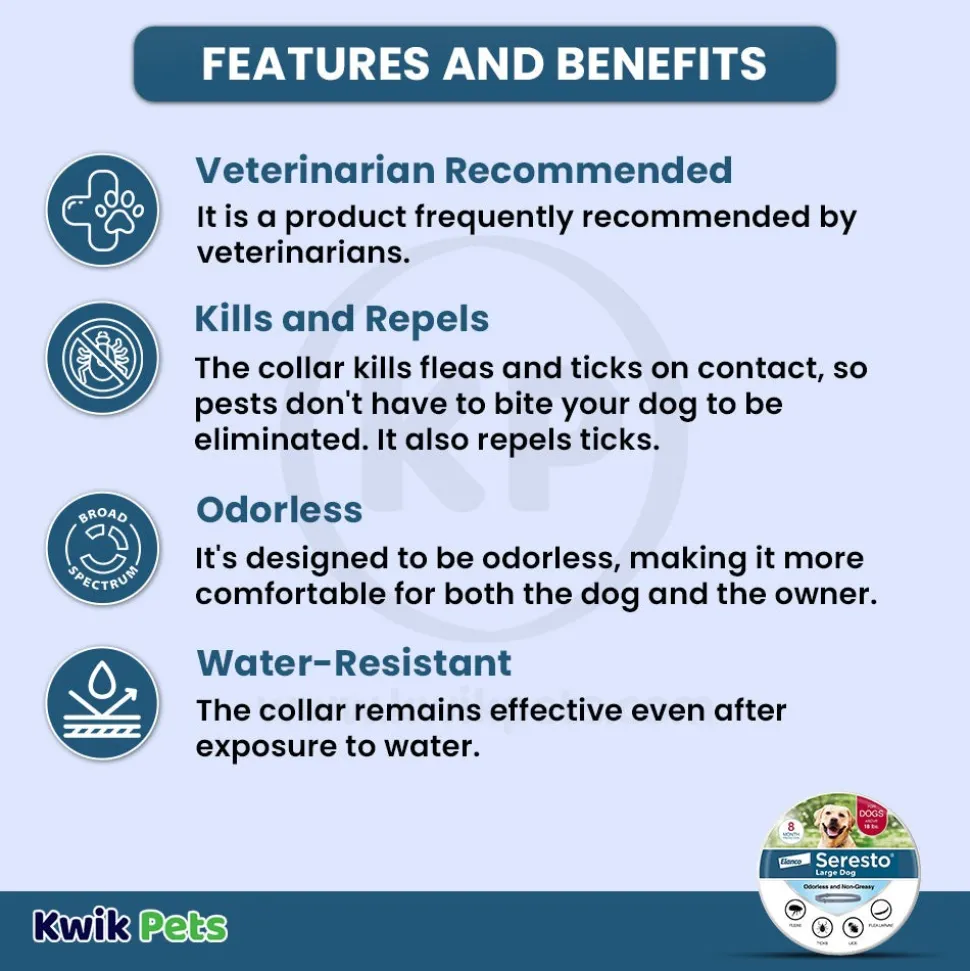Elanco Seresto Flea & Tick Treatment & Prevention Collar for Large Dogs Over 18 lbs