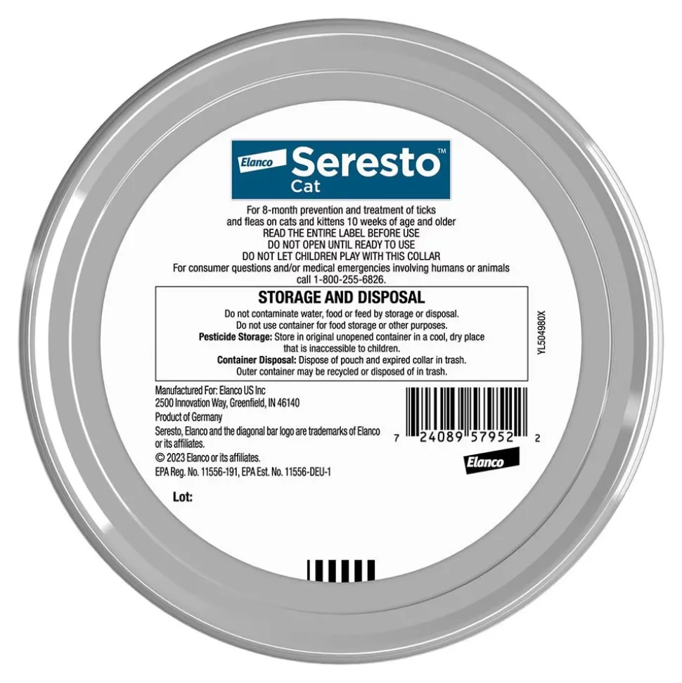 Elanco Seresto Flea & Tick Treatment & Prevention Collar for Cats 8 Months Protection One Size
