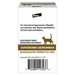 Elanco Tapeworm Dewormer (praziquantel tablets) for Cats & Kittens 3 Count