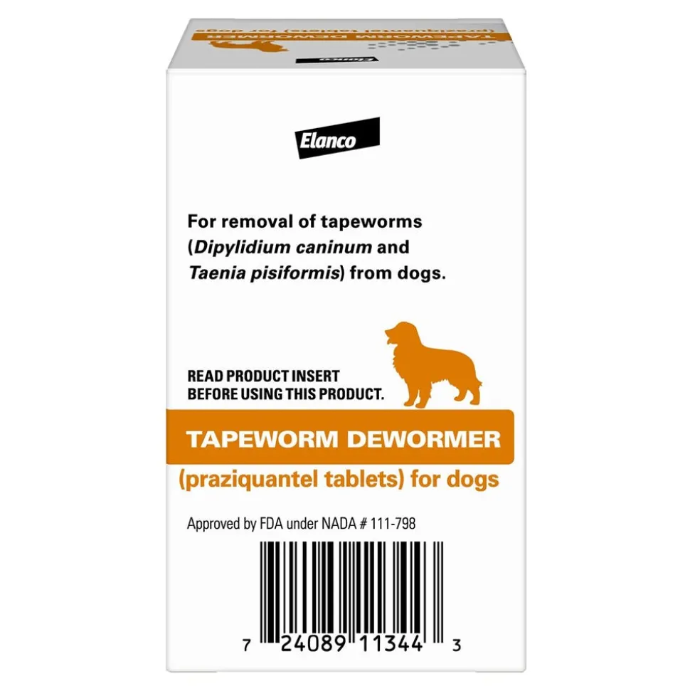 Elanco Tapeworm Dewormer (praziquantel tablets) for Dogs & Puppies 5 Count
