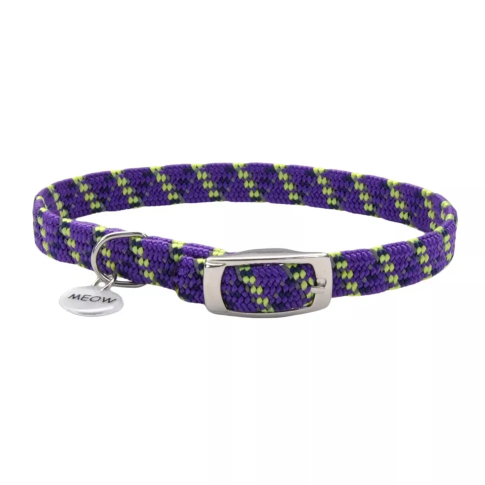 Elasta Cat Reflective Safety Stretch Collar with Reflective Charm Blue 3/8 In X 10 in