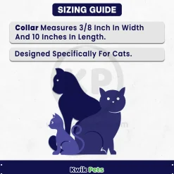 Elasta Cat Reflective Safety Stretch Collar with Reflective Charm Blue 3/8 In X 10 in