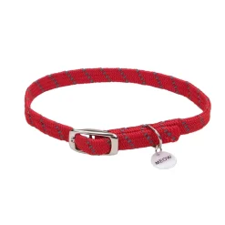 Elasta Cat Reflective Safety Stretch Collar with Reflective Charm Red 3/8 In X 10 in
