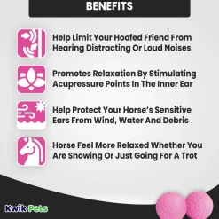 Equine Healthcare International Pony Pomms Horse Ear Plugs Pink 2 Count