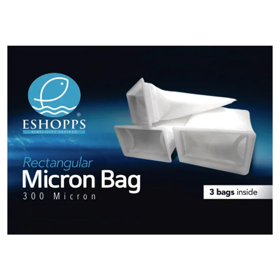 Eshopps 300‑Micron Rectangular Filter Sock for Aquarium 7-in 3 Count