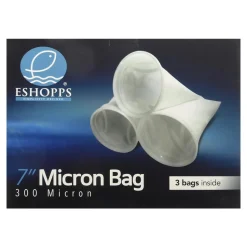 Eshopps 300 Micron Round Filter Sock White 7-in 3 Count