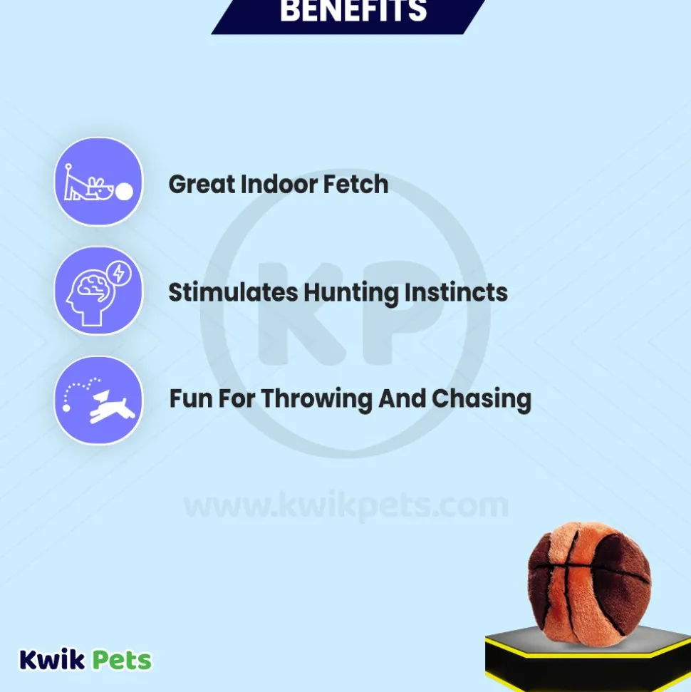 Ethical Pet Plush Dog Toy Basketball 4.5-in