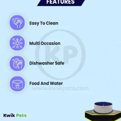Ethical Pet Standard Crock Dog Bowl Blue 7.5-in