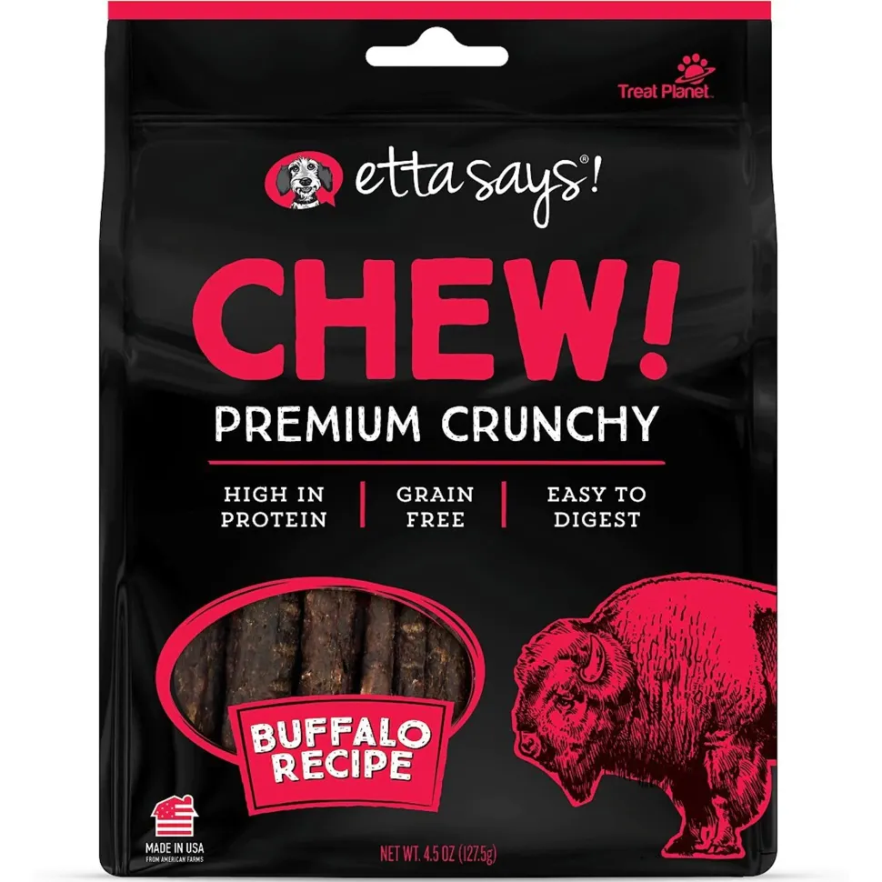 Etta Says! Chew! Premium Crunchy Buffalo Dog Treats 4.5-oz