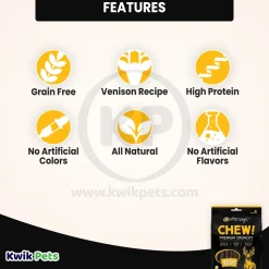 Etta Says! Chew! Premium Crunchy Venison Dog Treats 4.5-oz