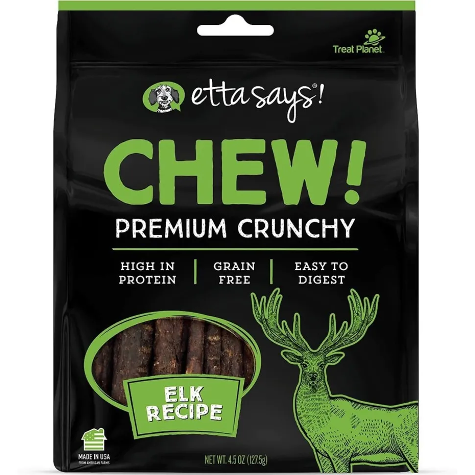 Etta Says! Chew! Premium Crunchy Elk Dog Treats 4.5-oz