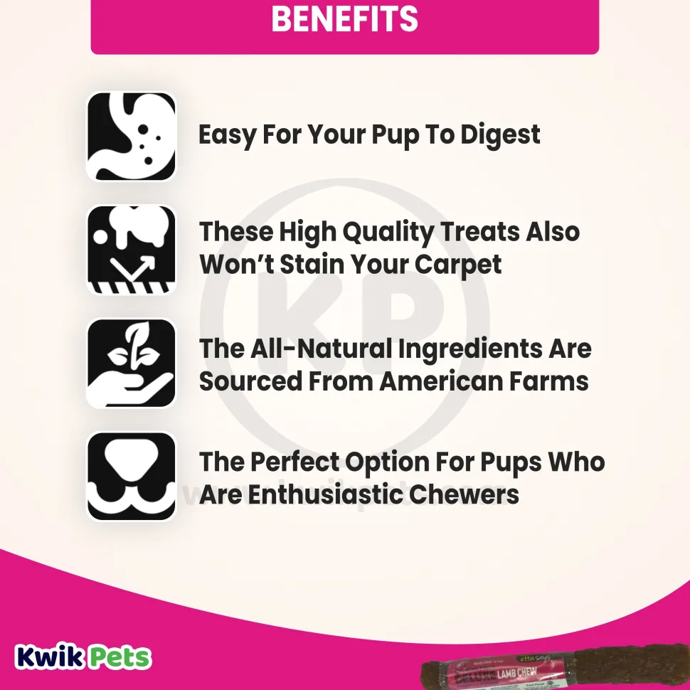 Etta Says! Deluxe Lamb Chews Dog Treat 7-in