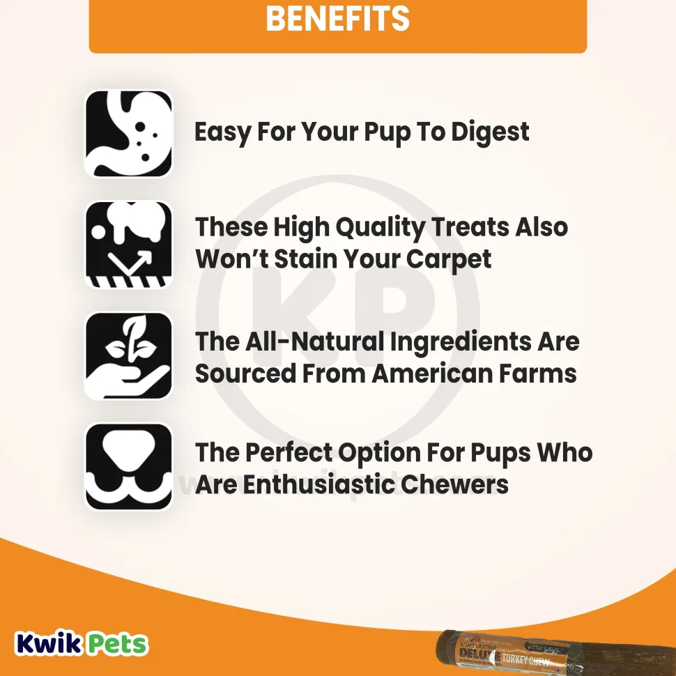 Etta Says! Deluxe Turkey Chew Dog Treat 7-in