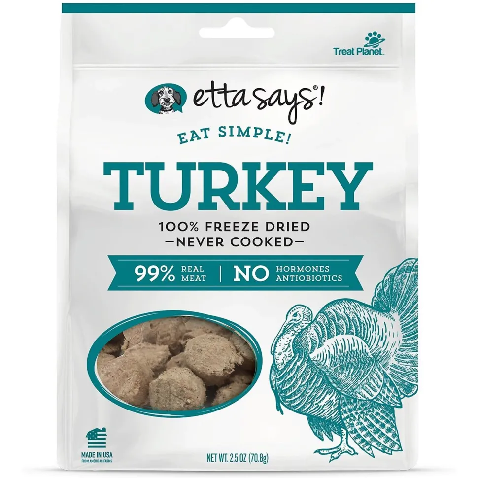 Etta Says! Eat Simple 100% Freeze Dried Never Cooked Turkey Dog Treats 2.5-oz