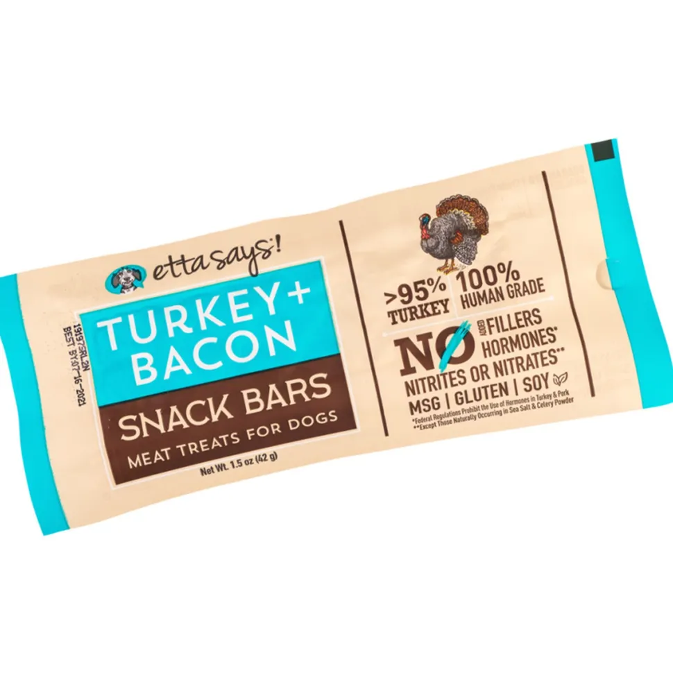 Etta Says! Meat Snack Bar Turkey & Bacon Dog Treats 1.5-oz