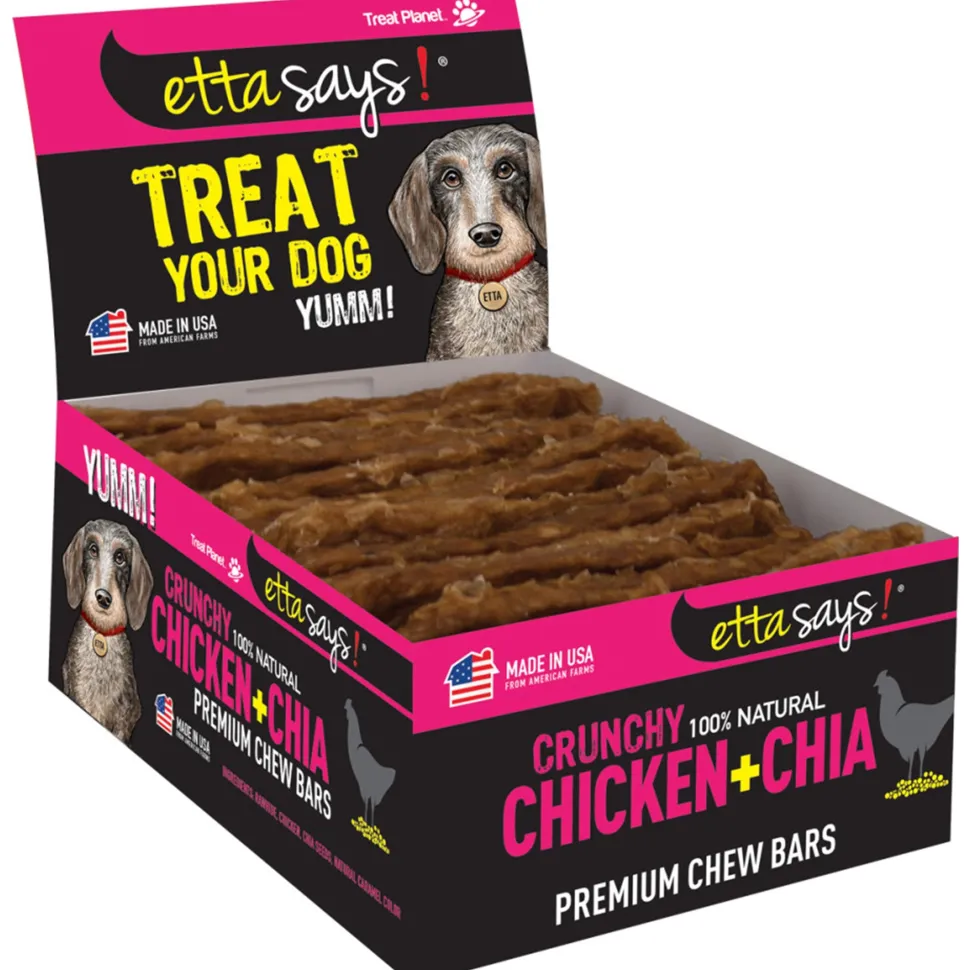 Etta Says! Premium Crunchy Bars Chicken & Chia Dog Treats 12 Count