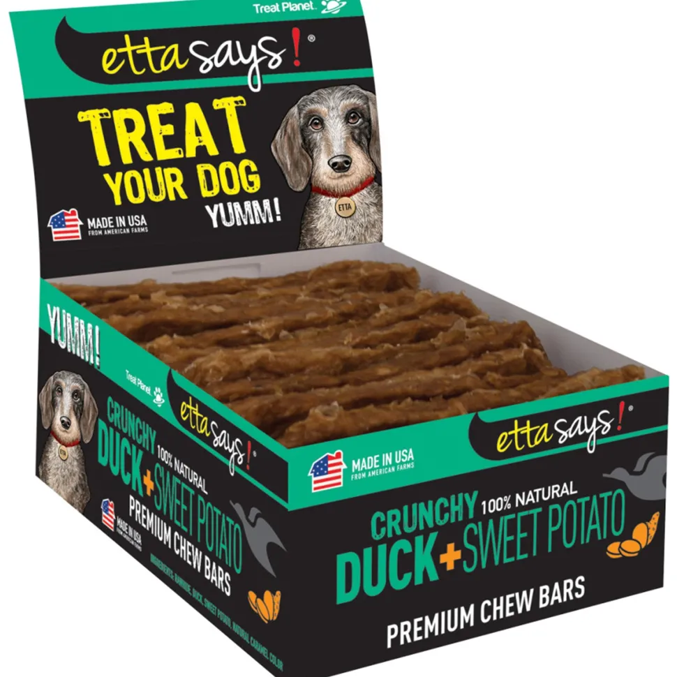 Etta Says! Premium Crunchy Bars Duck & Sweet Potato Dog Treats 12 Count