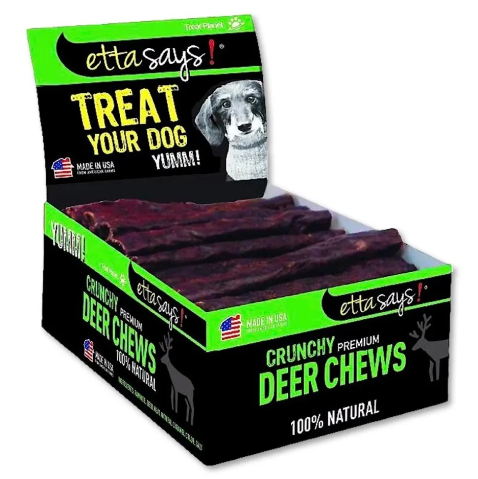 Etta Says! Premium Crunchy Deer Chews Dog Treat 4-in 36 Count