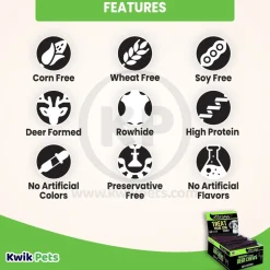 Etta Says! Premium Crunchy Deer Chews Dog Treat 4-in 36 Count