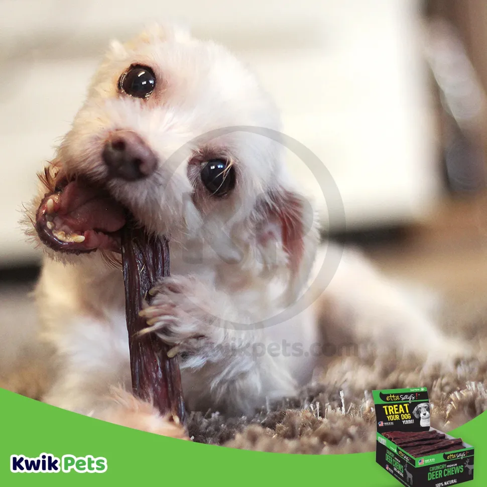 Etta Says! Premium Crunchy Deer Chews Dog Treat 4.5-in 36 Count