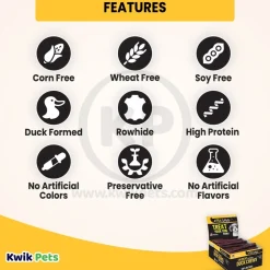 Etta Says! Premium Crunchy Duck Chews Dog Treat 4-in 36 Count