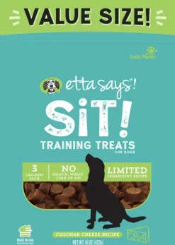 Etta Says! Sit! Dog Training Treats Cheddar Cheese Recipe 16-oz