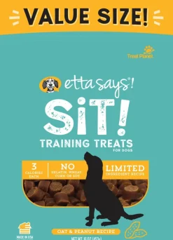 Etta Says! Sit! Dog Training Treats Oat & Peanut Recipe 16-oz