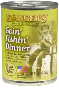 Evanger's Heritage Classic Grain-Free Wet Canned Cat Food Goin' Fishin' Dinner 12.5-oz