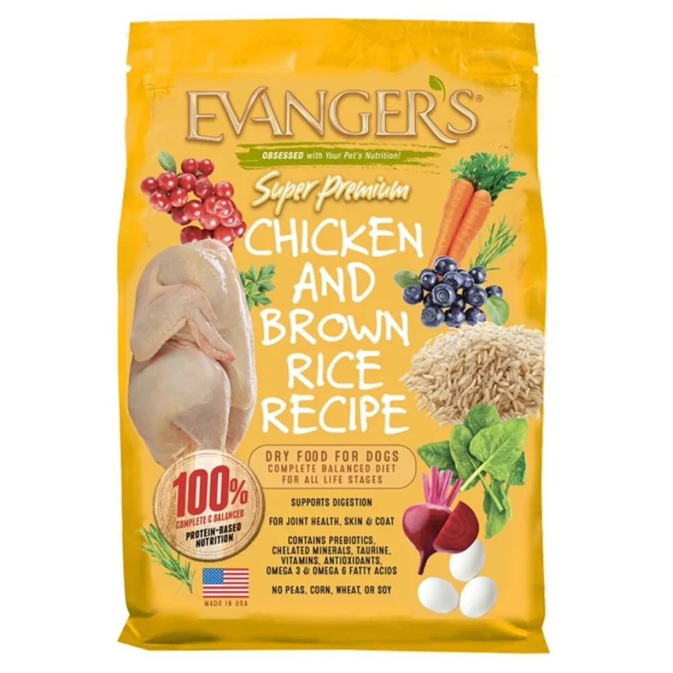 Evanger’s Super Premium Dry Dog Food Chicken & Brown Rice Recipe 4.4-lb