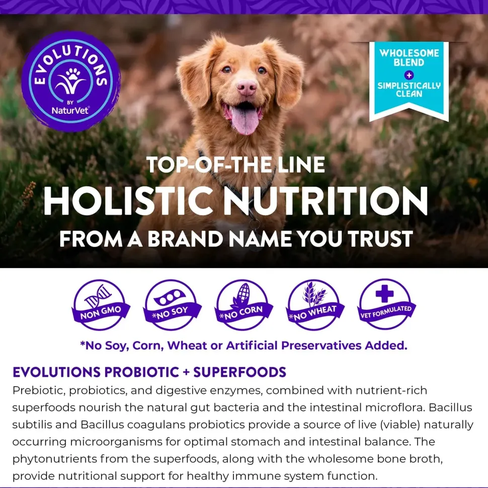 Evolutions by NaturVet Probiotic Plus Superfoods Digestive Support Soft Chews for Dogs 90 Count 6.9-oz