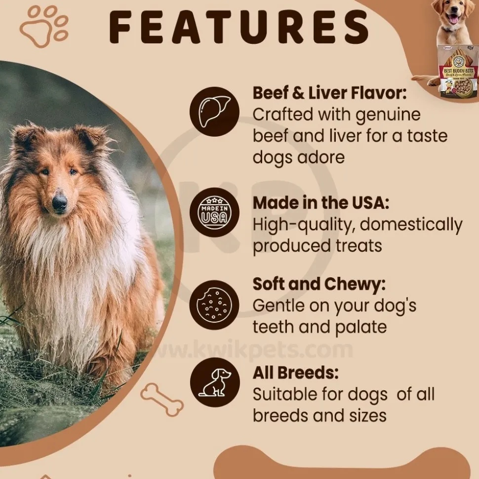 Exclusively Pet Best Buddy Bits Training Dog Treats Beef & Liver 5.5-oz
