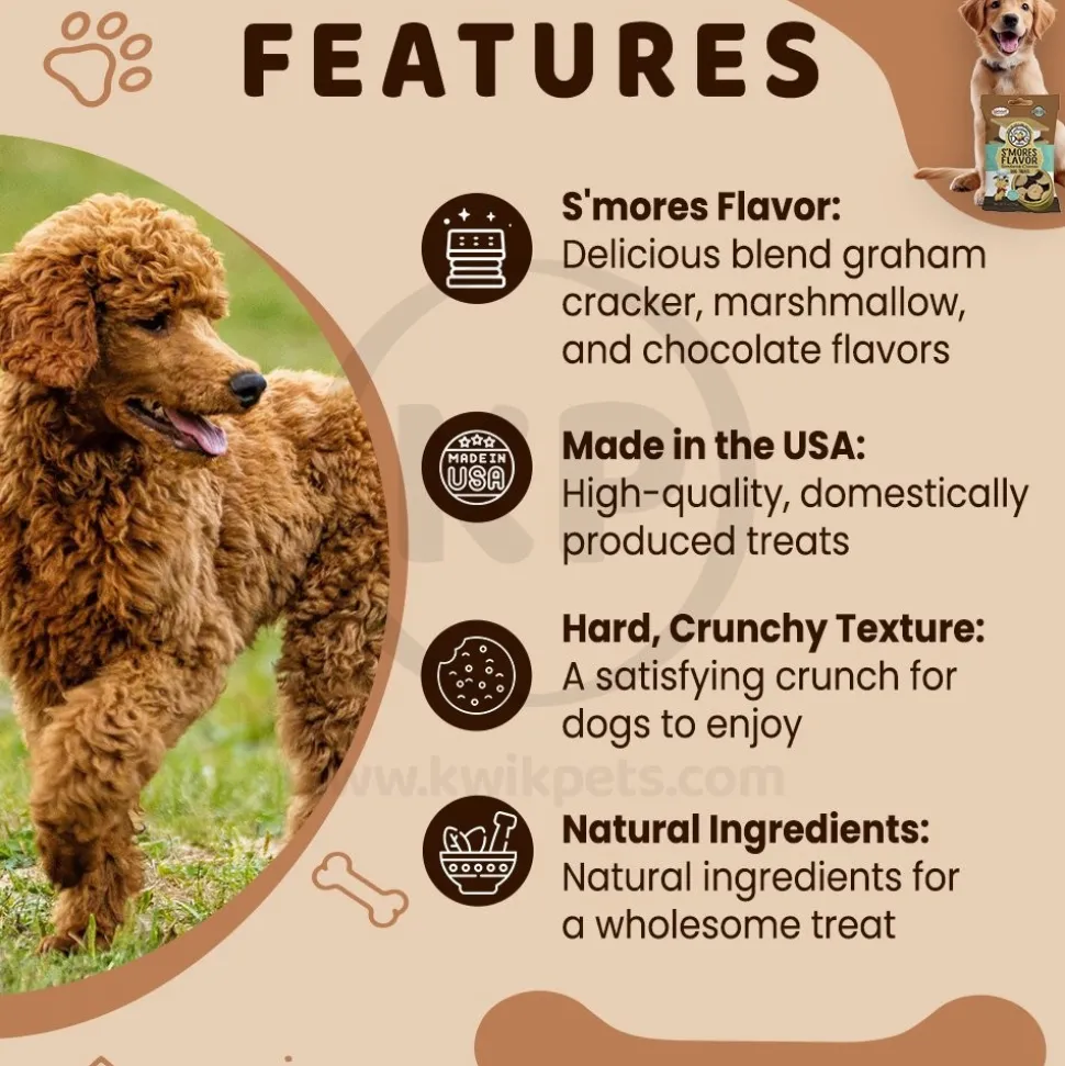 Exclusively Pet S'mores Flavor Sandwich Cremes Dog Treats 8-oz