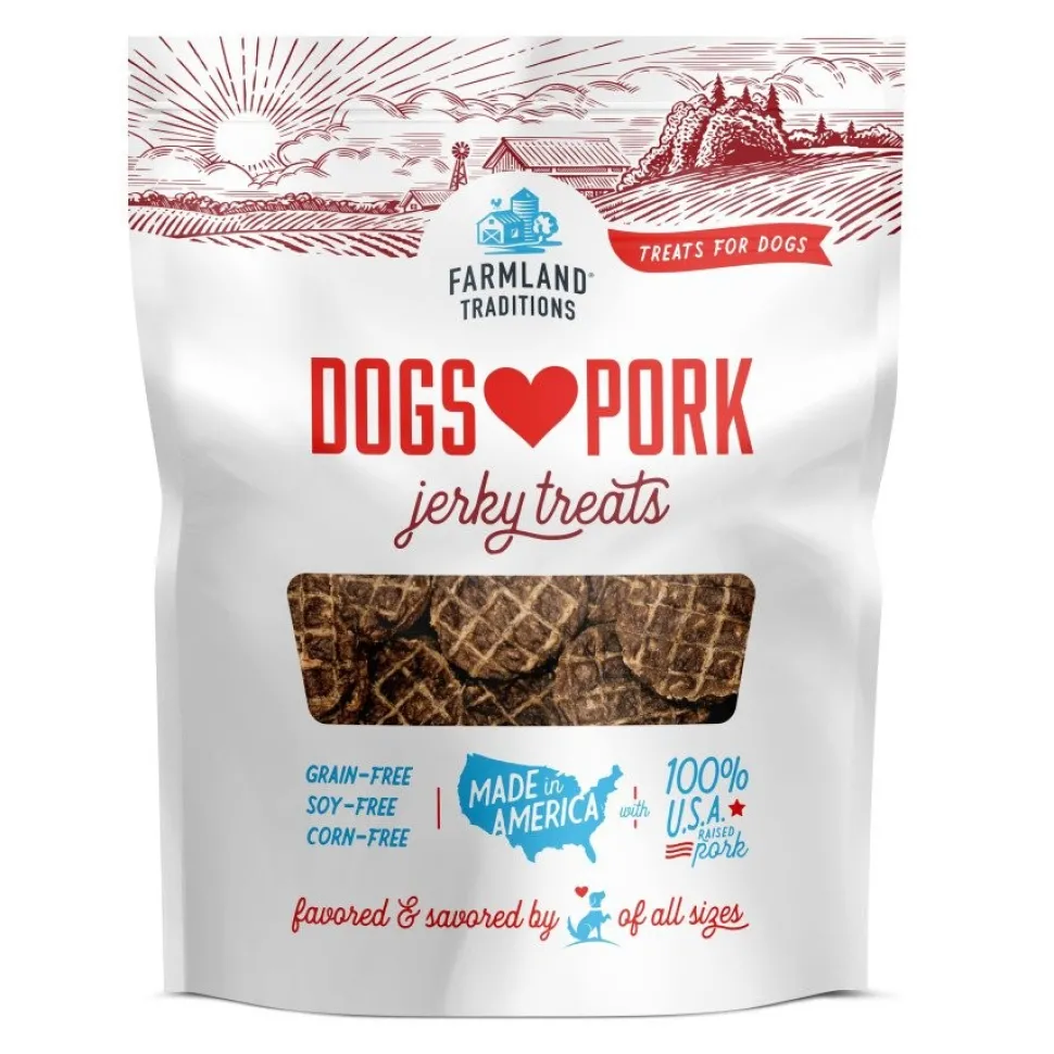 Farmland Traditions Dogs Love Pork Jerky Dog Treats 5-oz
