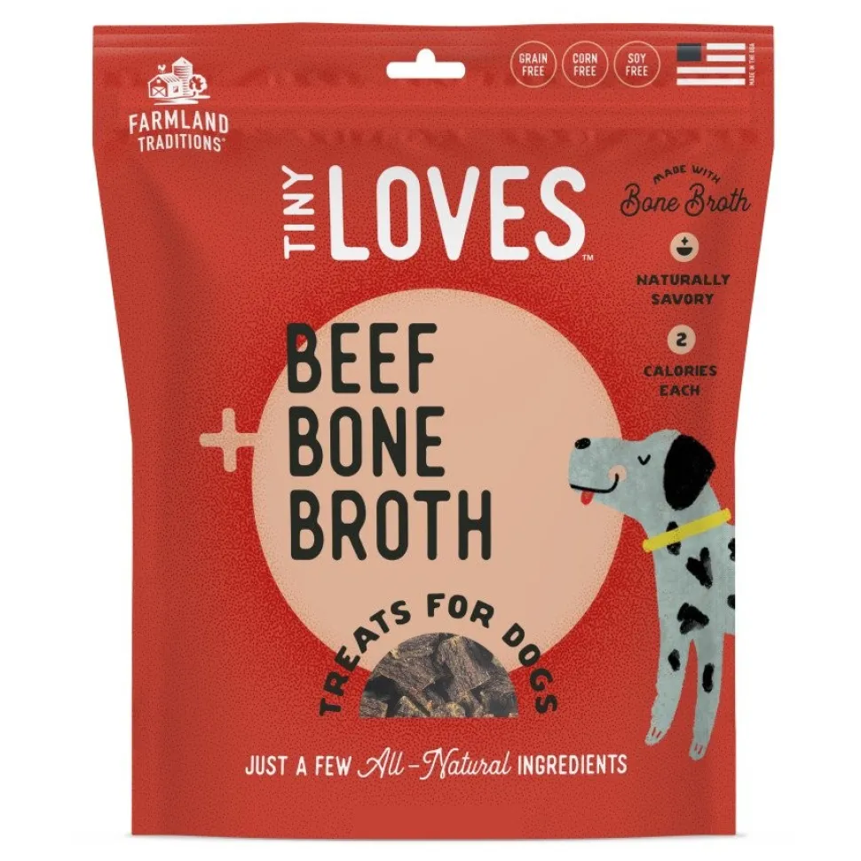 Farmland Traditions Tiny Loves Jerky Dog Treats Beef with Bone Broth 12-oz