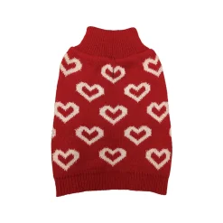 Fashion Pet Allover Hearts Dog Sweater Red Small
