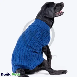 Fashion Pet Classic Cable Dog Sweater Cobalt Blue Extra-Large