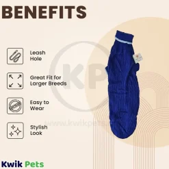 Fashion Pet Classic Cable Dog Sweater Cobalt Blue Extra-Large