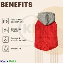 Fashion Pet Cosmo Vest w/Hood Red Medium