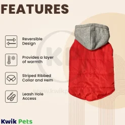 Fashion Pet Cosmo Vest w/Hood Red XL