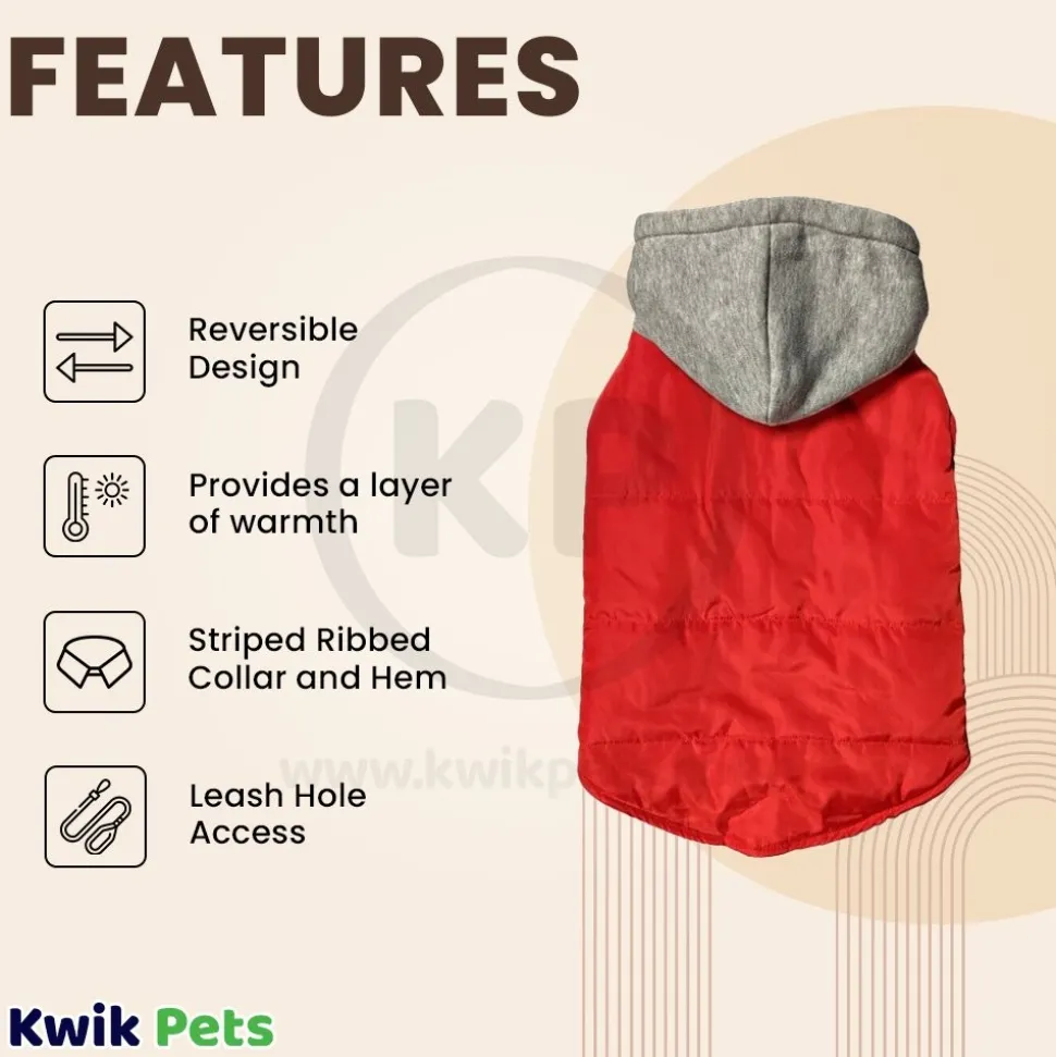 Fashion Pet Cosmo Vest w/Hood Red XL