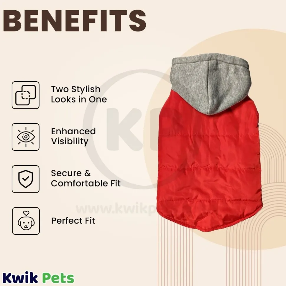 Fashion Pet Cosmo Vest w/Hood Red XL