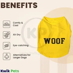 Fashion Pet Cosmo Woof Tee Yellow Large