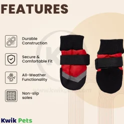 Fashion Pet Extreme All Weather Boots Red/Black XXS