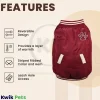 Fashion Pet Varsity Jacket Denim Cranberry XX-small