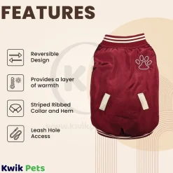 Fashion Pet Varsity Jacket Denim Cranberry XX-small