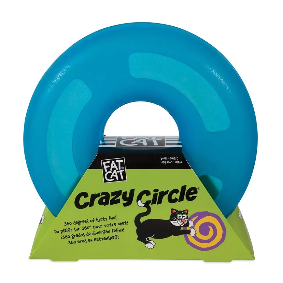 Fat Cat Crazy Circle Catnip Toy Blue Small