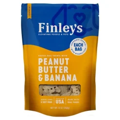 Finley's Crunchy Biscuits Dog Treats Peanut Butter & Banana 12-oz