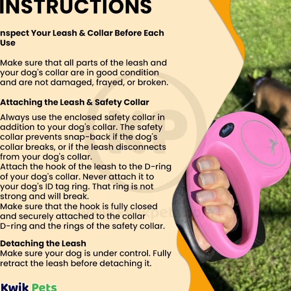 Flexi Classic Nylon Cord Dog Leash Black Small 16-ft Up To 33-lb