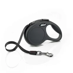 Flexi Classic Nylon Cord Dog Leash Black Small 16-ft Up To 33-lb