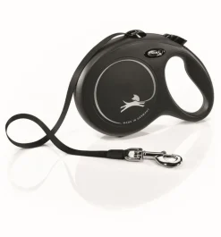 Flexi Classic Nylon Cord Dog Leash Black Large 26-ft Up To 110-lb